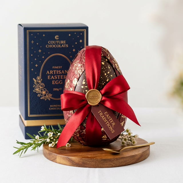 Ovo de Páscoa N e G Presentes com laço vermelho