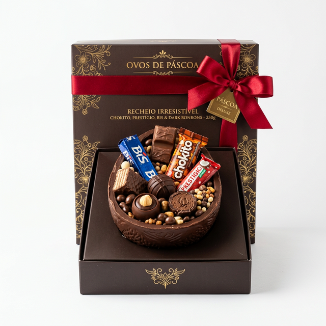 Ovo Chokito Explosão - Ovo de Páscoa recheado com Chokito, Prestígio e Bis